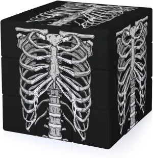 Skeleton Ribcage Bone Full Printing 3x3 Fidget Cube Stress Relief Magic Speed Cube for Adults