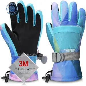Ski Gloves, Warmest Waterproof and Breathable Snow Gloves for Cold Weather, Fits Both Men & Women,for Parent Child Kids Outdoor