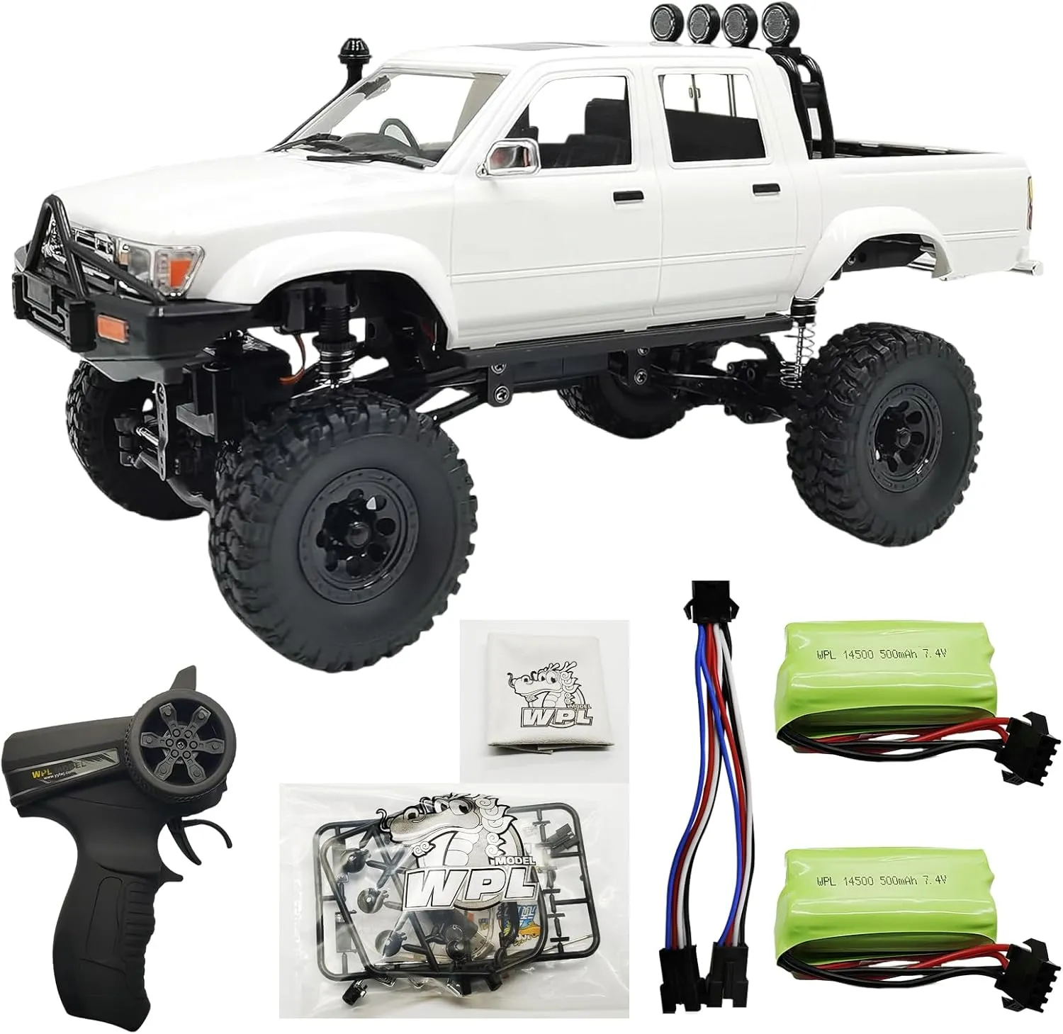 Skymaker RC Rock Crawler WPL C64-1 RC Car 1:16 2.4G 4WD Remote Control Pick-up Truck RC Truck 4x4 Off-Road Vehicle Two Batteries