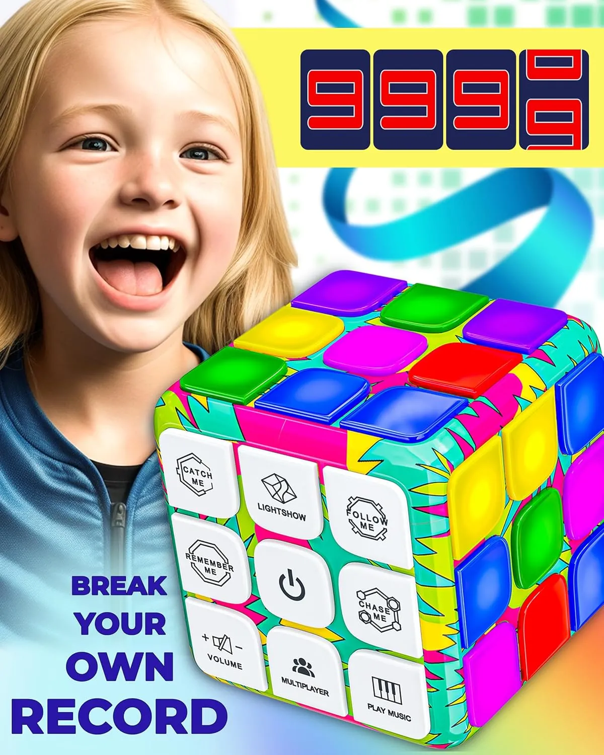 Skywin Puzzle STEM Memory Cube Game, 3 Pack Entertaining, Fun & Unique Flashing Electronic Cube for Memory and Speed Game Development for Kids & Adults, Boost Brain Hands and Eyes Coordination