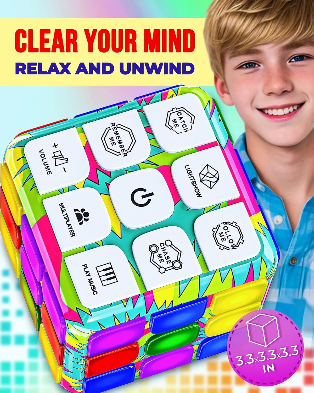 Skywin Puzzle STEM Memory Cube Game, 3 Pack Entertaining, Fun & Unique Flashing Electronic Cube for Memory and Speed Game Development for Kids & Adults, Boost Brain Hands and Eyes Coordination