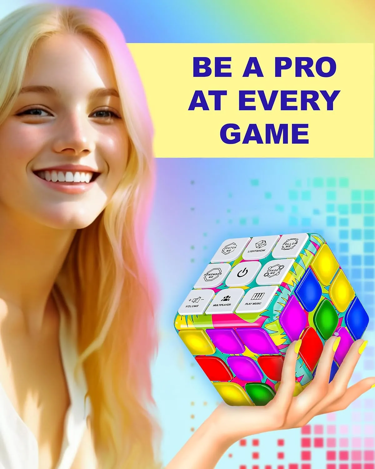 Skywin Puzzle STEM Memory Cube Game, 3 Pack Entertaining, Fun & Unique Flashing Electronic Cube for Memory and Speed Game Development for Kids & Adults, Boost Brain Hands and Eyes Coordination