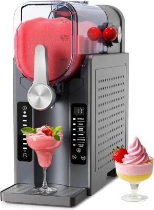 Slushie Machine - Slushy Machine for Home with LED Display - Professional Frozen Drink Maker No Ice Needed- One-Touch Reservation & 6 Pre-set Programs for Frozen Margaritas, Frappés & Ice Cream