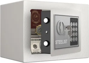 Small Safes for Home, Hotel Fire Safe, 0.23 Cubic Feet Personal Box for Money, Home Safes Water and Fireproof, Fireproof Safe for Cash, Digital Wall Safes for Office, Business