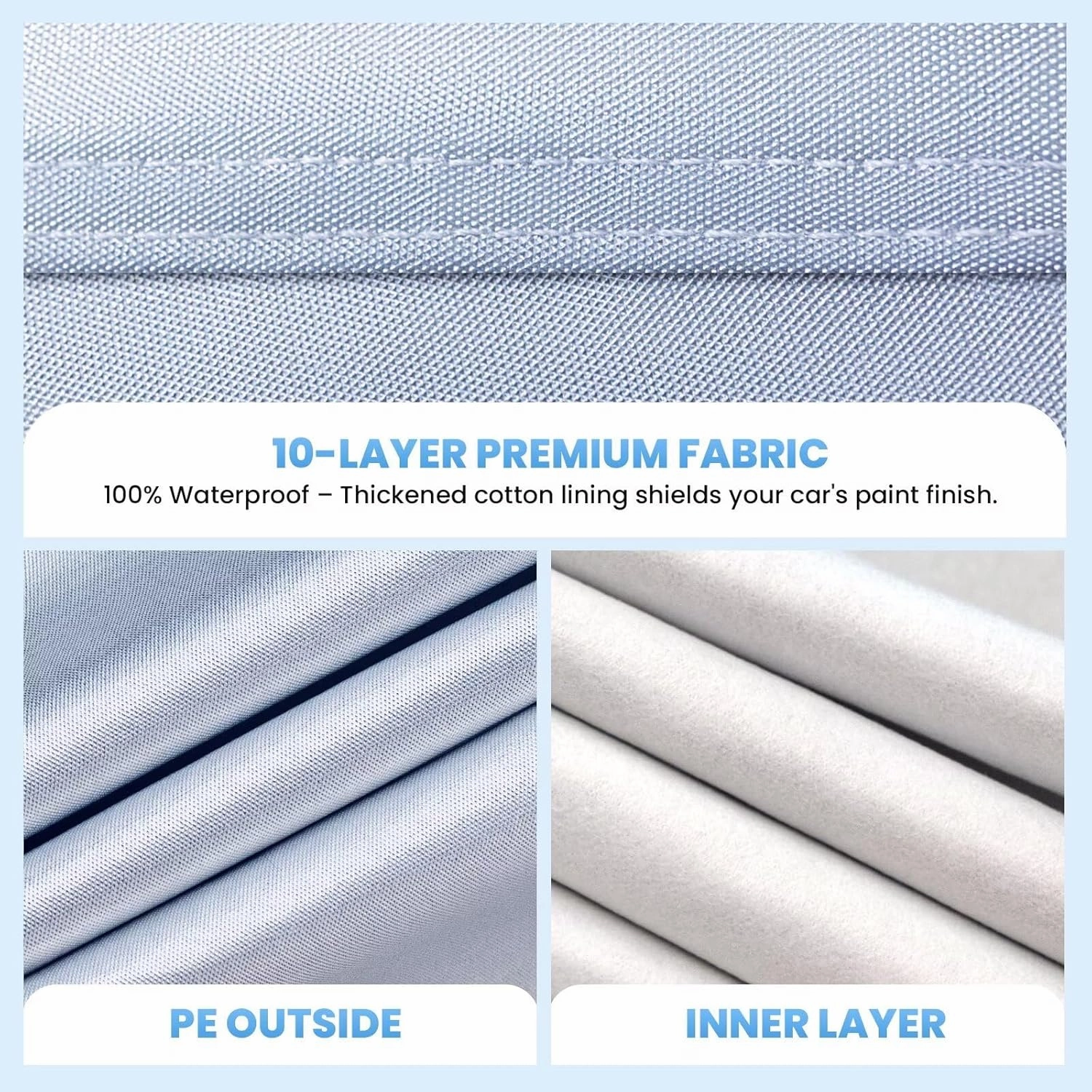Small Car Cover 100% Waterproof All Weather, 10 Layers Outdoor Covers for Sports/Coupe -Custom Fit Acura Integra, Toyota 86, Subaru BRZ, Nissan 370Z, etc. Sun & Rain Protector. C2 (See Size Chart)