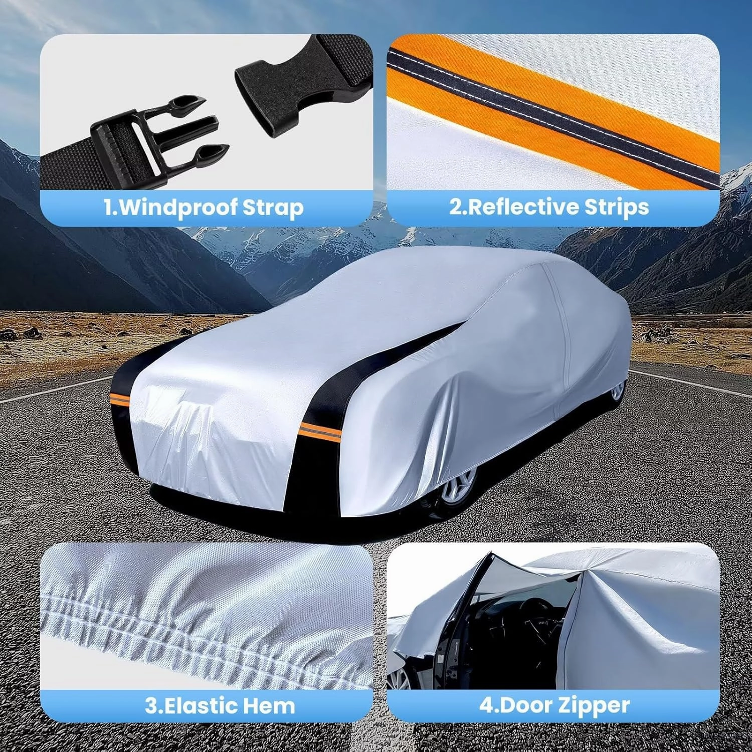 Small Car Cover 100% Waterproof All Weather, 10 Layers Outdoor Covers for Sports/Coupe -Custom Fit Acura Integra, Toyota 86, Subaru BRZ, Nissan 370Z, etc. Sun & Rain Protector. C2 (See Size Chart)
