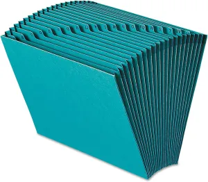 Smead Colored Expanding File, Alphabetic (A-Z), 21 Pockets, Letter Size, Teal (70717)
