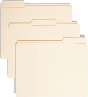 Smead File Folders Letter Size, Reinforced 1/3-Cut Tab, Assorted Positions, Letter Size, Manila Folders 8.5 x 11, 100 per Box (10334)