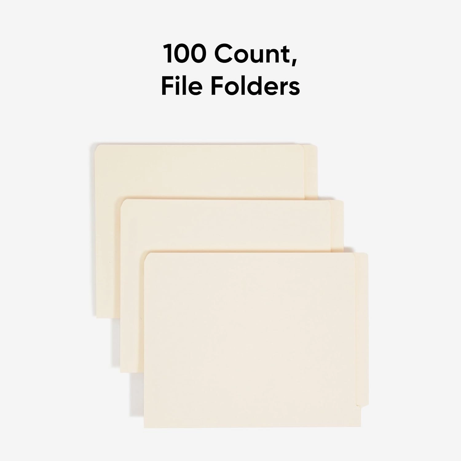 Smead Shelf-Master End Tab File Folders, 100 Count, Manila, Reinforced Straight-Cut Tabs, Letter Size (24110)