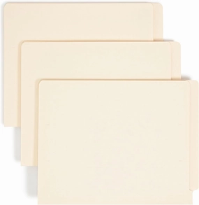 Smead Shelf-Master End Tab File Folders, 100 Count, Manila, Reinforced Straight-Cut Tabs, Letter Size (24110)