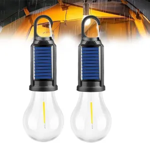 Solar Rechargeable Hooked Camping Light, Portable Solar Tent Lights for Camping, USB Rechargeable LED Lights Ipx4 Waterproof, Camping Light with Foldable Anti Falling Hook(2pcs,Spherical)
