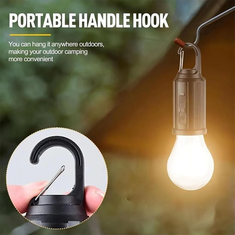 Solar Rechargeable Hooked Camping Light, Portable Solar Tent Lights for Camping, USB Rechargeable LED Lights Ipx4 Waterproof, Camping Light with Foldable Anti Falling Hook(2pcs,Spherical)