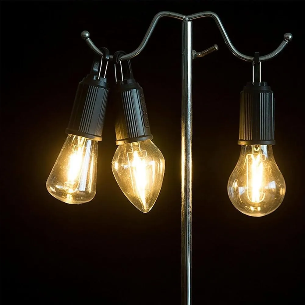Solar Rechargeable Hooked Camping Light, Portable Solar Tent Lights for Camping, USB Rechargeable LED Lights Ipx4 Waterproof, Camping Light with Foldable Anti Falling Hook(2pcs,Spherical)