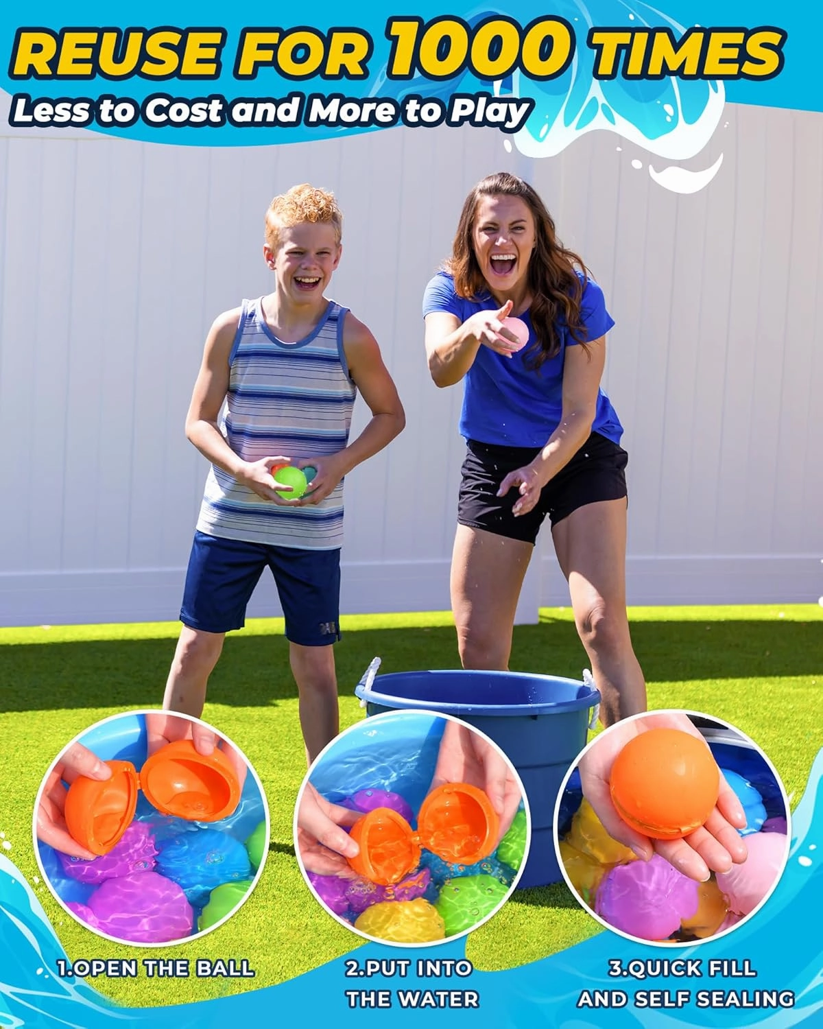 SOPPYCID Reusable Magnetic Water Balloons, 12 Pack Refillable Water Bombs Self Sealing Quick Fill, Latex-Free Silicone Outdoor Toys for Kids Adults Summer Fun Pool Beach Water Toys Birthday Gifts