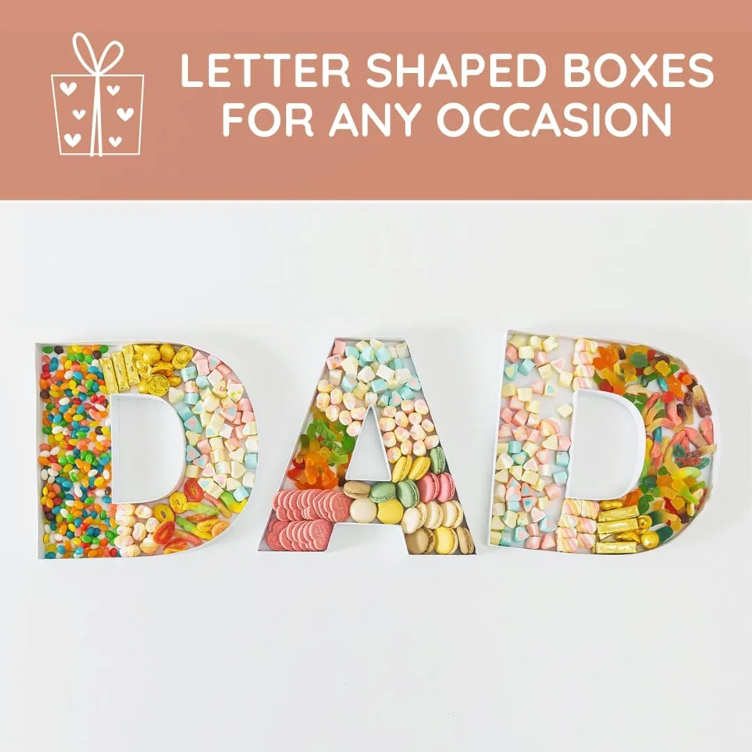 Soul & Lane Fillable Cardboard Letter Box for Charcuterie and Candy, Paper Mache Décor Tray for Birthday Parties, Weddings - Letter T