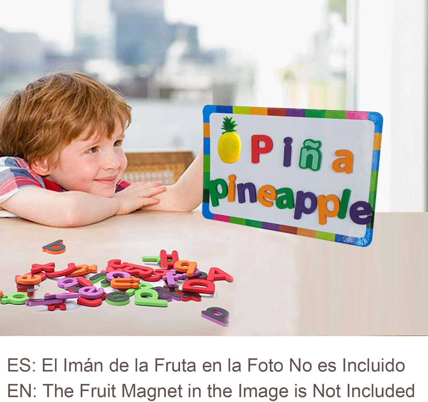 Spanish & English Magnetic Alphabet Letters & Number ABC Magnets Whiteboard, Letras Españolas Y Números Magnéticos para Niños, Educational Learning Toys for Kids Classroom Teaching Tool (4 Sets ES1)