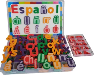 Spanish & English Magnetic Alphabet Letters & Number ABC Magnets Whiteboard, Letras Españolas Y Números Magnéticos para Niños, Educational Learning Toys for Kids Classroom Teaching Tool (4 Sets ES1)