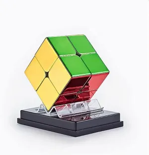 Speed Cube, 2x2 Speed Cube Magnetic Sticker Mirrorless Reflective Cube Shiny Cube Puzzle 2x2x2