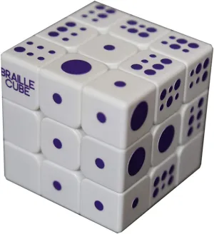 Speed Cube 3x3x3 3D Relief Effect Braille Magic Cube Puzzle,IQ Games Puzzles Special for The Blind Person,Sight Seakness,5.6cm