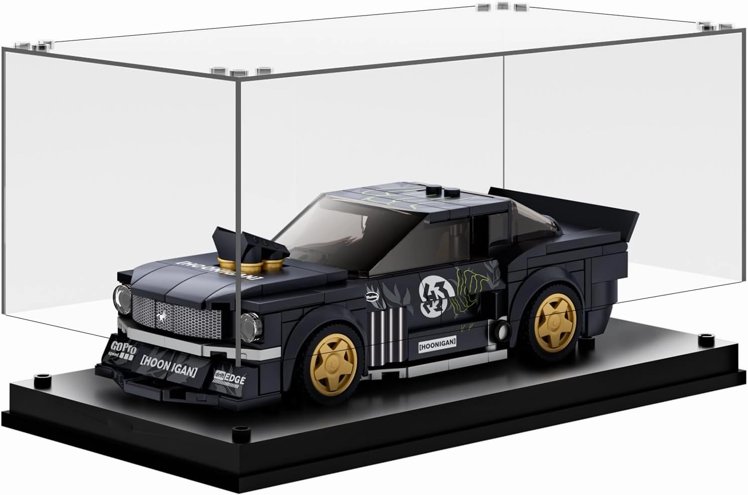 Speed Champion Display Case, Parking Garage Acrylic Display Case, 7.8 x 3.4 x 4.1 Inches, Collectibles Dustproof Showcase for Racing Sports Car Toy (Case Only)