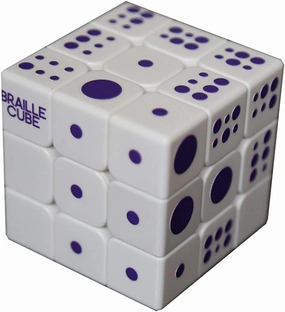 Speed Cube 3x3x3 3D Relief Effect Braille Magic Cube Puzzle,IQ Games Puzzles Special for The Blind Person,Sight Seakness,5.6cm