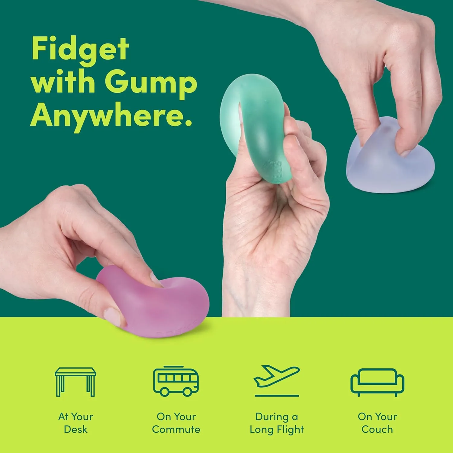 Speks Gump Stress Balls | Ultra Soft Squishy Fidget Toy for Adults & Teens | Stress Relief & Desk Toy | Tri-Color
