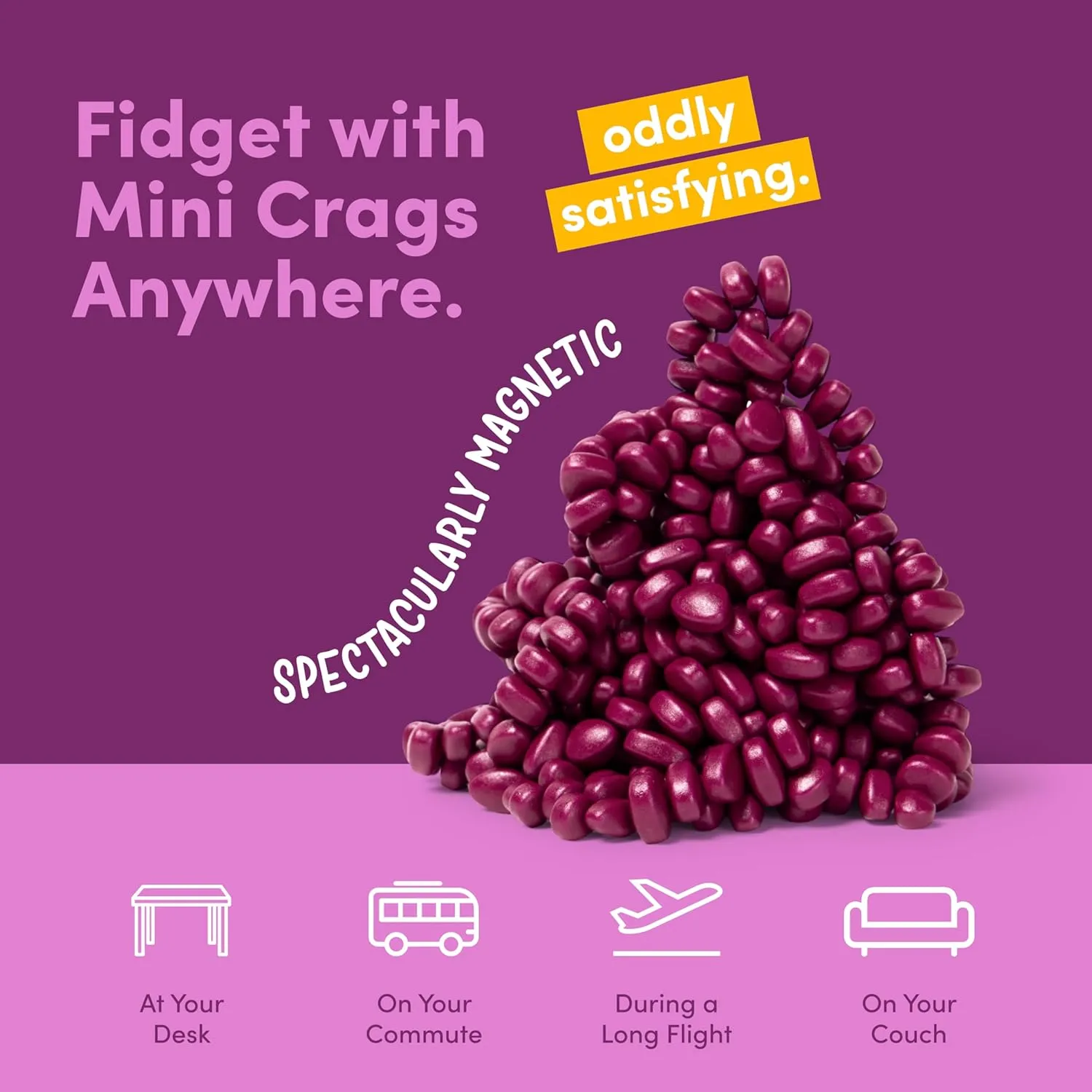 Speks Original Crags Ferrite Putty | 500  Ferrite Stones in a Tin, Fidget Toy for Stress Relief, Sensory Desk Toy for Adults & Teens 14  | Matte Iris, Small