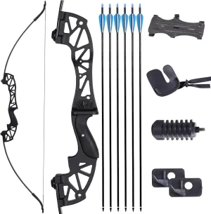 SPG Bow and Arrow Set for Adults, Metal Riser Long Bow Recurve Bows for Adults 40 Lbs, Durable Bowstring Archery Bows for Adults Archery Set Adult Beginner