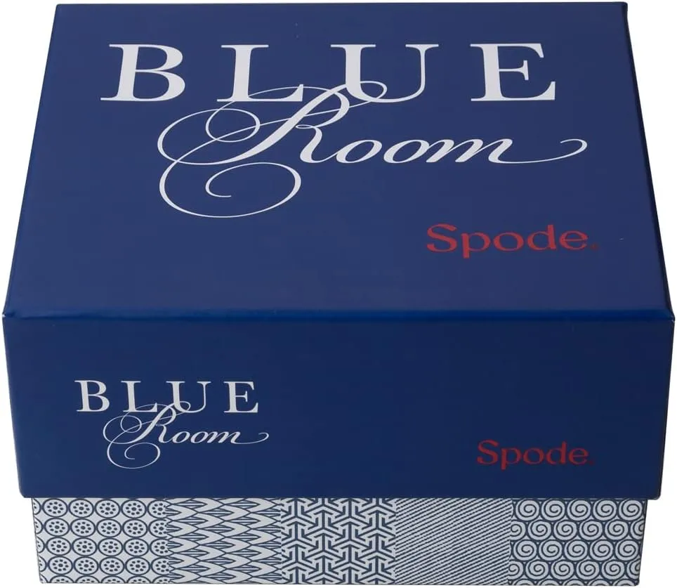 Spode Blue Room Collection Mug | Greek Motif | 16-Ounce | Large Cup for Coffee, Latte, Tea, and Hot Cocoa | Made of Porcelain | Dishwasher and Microwave Safe