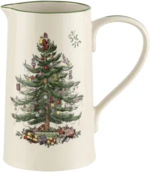 Spode Christmas Tree 32 Oz Porcelain Jug - Festive Holiday Kitchenware for Milk, Cream, Juice - Collectible & Elegant Tableware for Christmas Celebrations - Rustic Ceramic & Vintage Water Pitcher