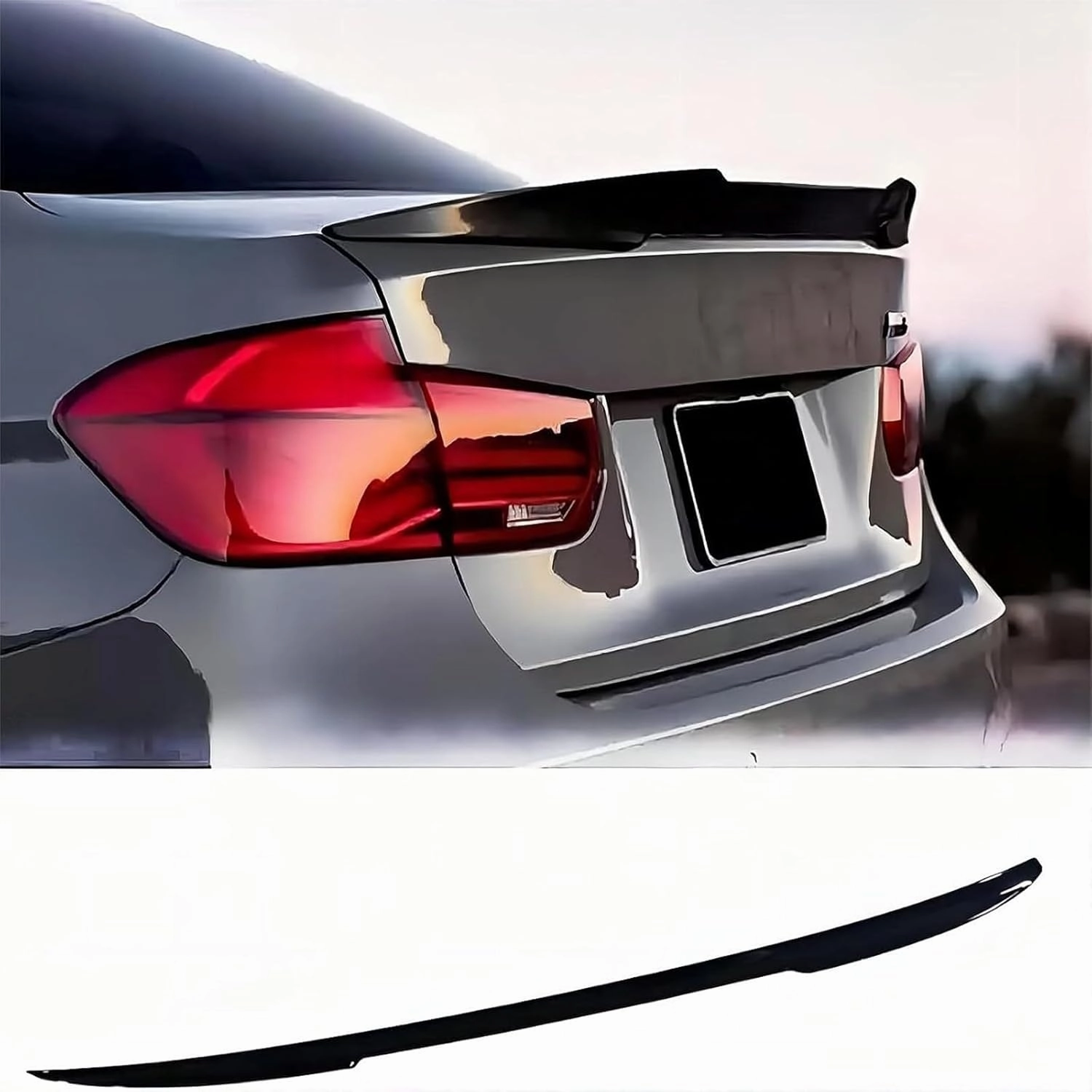 Spoiler for Daewoo Nexia (KLETN, Facelift 2008) 2008 2009 2010 2011 2012 2013, Car Spoiler Waterproof Wear-Resistant and Anti-Collision Car Accessories,Gloss Black