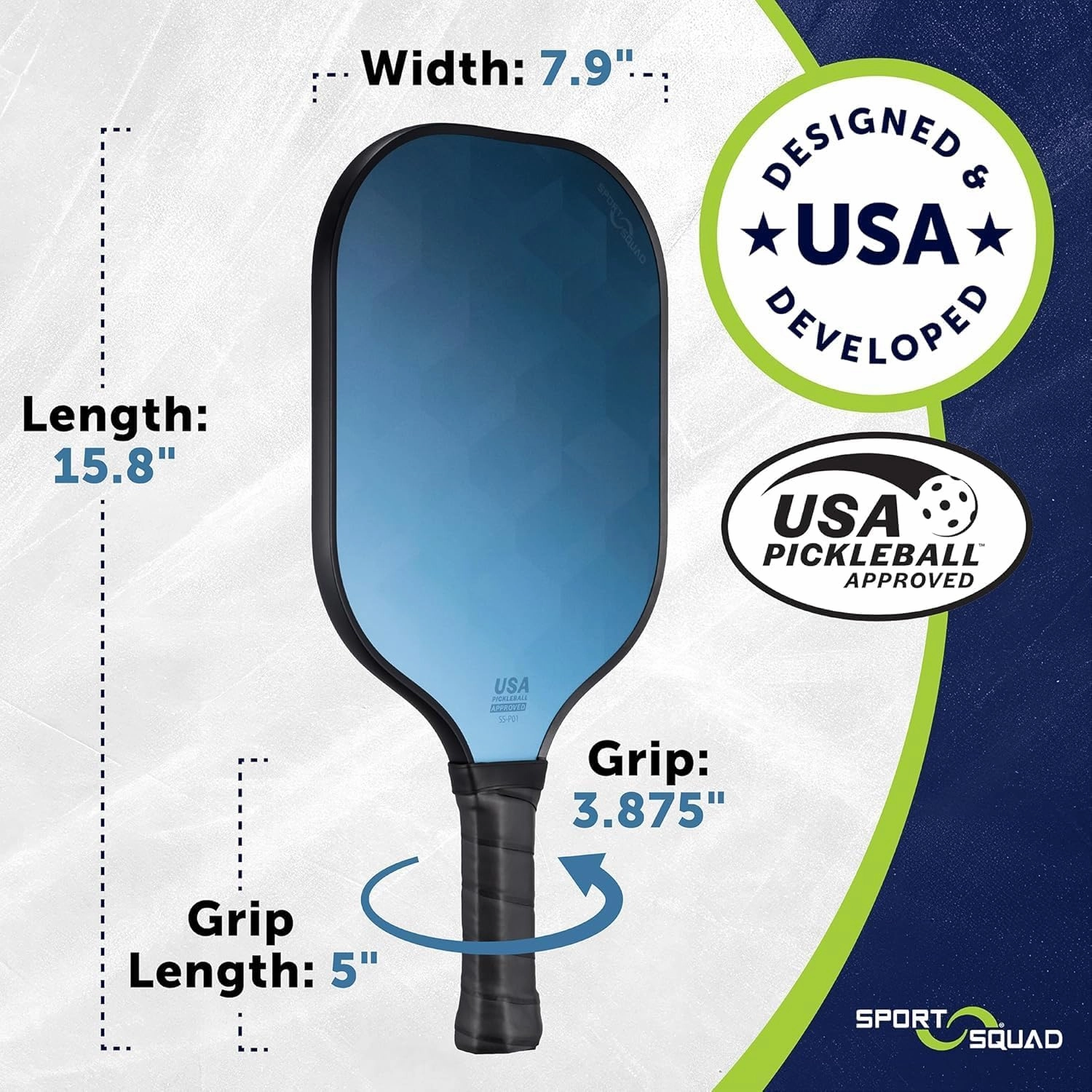Sport Squad Pickleball Paddles Set of 2 and Single Paddles - Lightweight, Durable & High-Performance Playability - Enhanced Grip & Power - USA Team-Developed Rackets, Sets & Accessories for All Levels