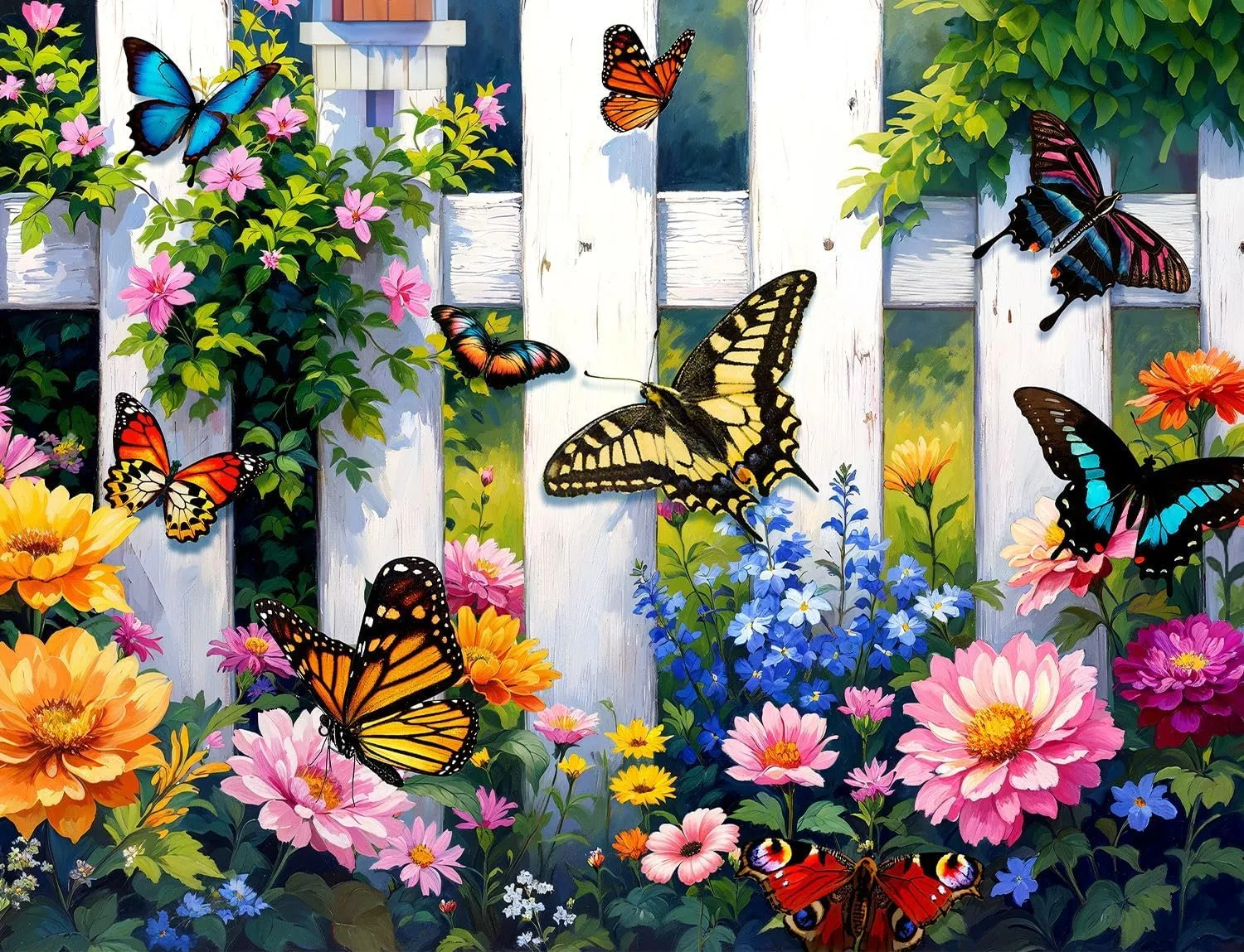Springbok Butterfly Haven 500 Piece Jigsaw Puzzle for Adults - Colorful Butterfly Garden - Unique Cut Pieces - Relaxing and Colorful