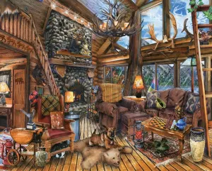 Springbok Puzzles - The Hunting Lodge - 1000 Piece Jigsaw Puzzle - Large 30 Inches by 24 Inches Puzzle - Made in USA - Unique Cut Interlocking Pieces