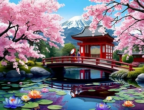Springbok Haru in Japan 1000 Piece Jigsaw Puzzle for Adults - Features a Calm and Soothing Japanese Garden - Uniqe Cut Pieces