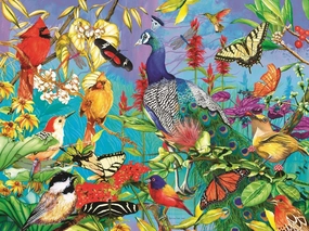Springbok's 1000 Piece Jigsaw Puzzle Peacock Garden - Made in USA