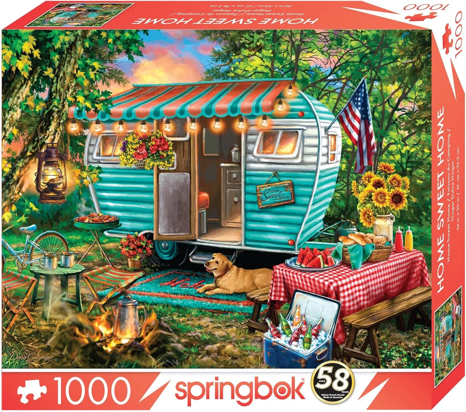 Springbok's 1000 Piece Jigsaw Puzzle Home Sweet Home - Grid Cut Pieces - Made in USA