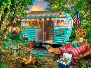 Springbok's 1000 Piece Jigsaw Puzzle Home Sweet Home - Grid Cut Pieces - Made in USA