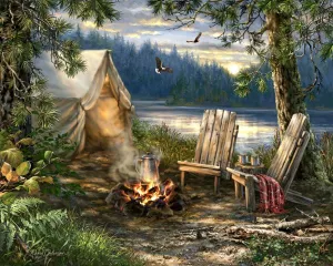 Springbok's 500 Piece Jigsaw Puzzle Evening at The Lake - Made in USA