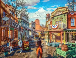 Springbok's 500 Piece Jigsaw Puzzle Old Western Town - Made in USA
