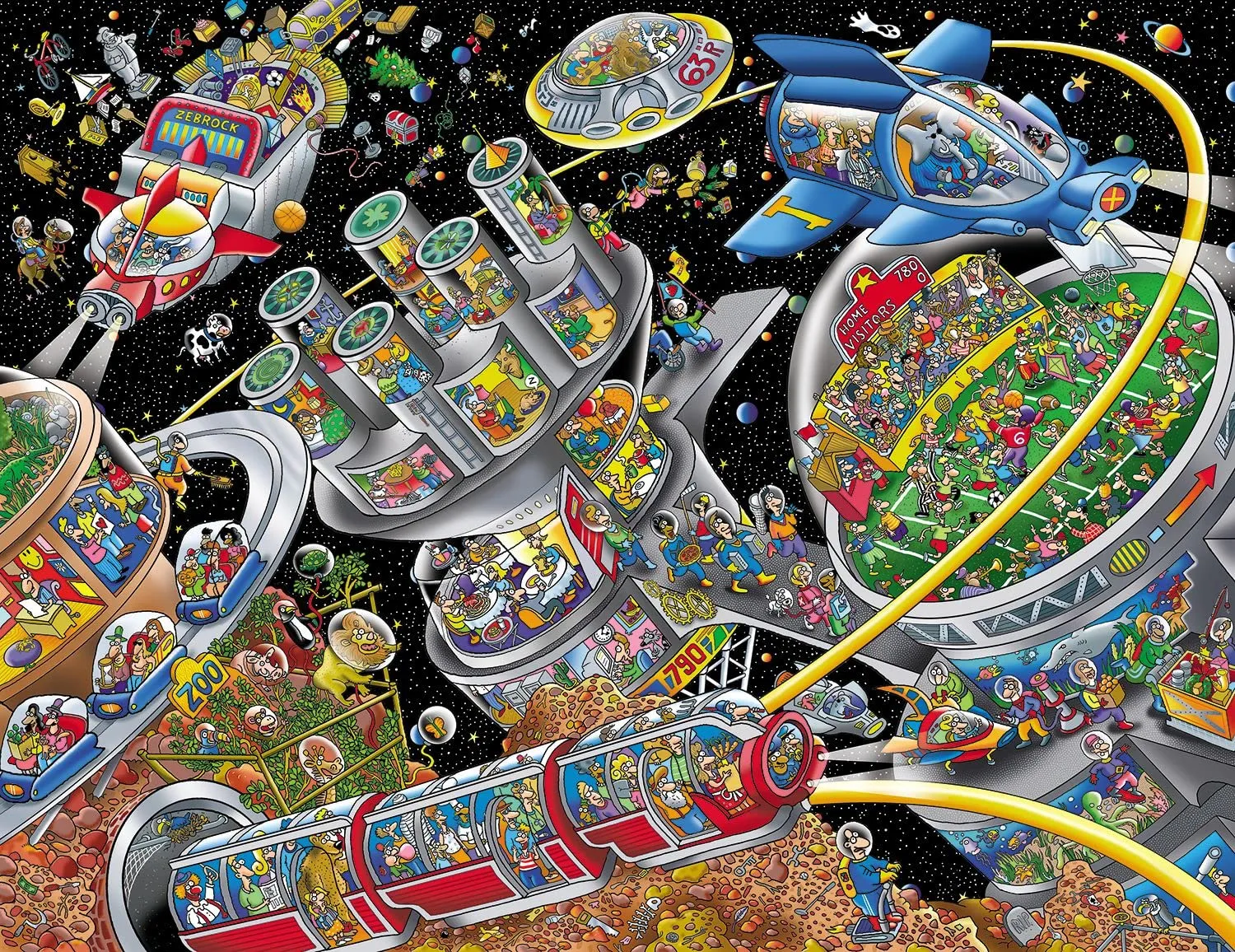 Springbok's 500 Piece Jigsaw Puzzle Space Town - Made in USA