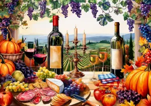 Springbok's Vineyard View 500 Piece Jigsaw Puzzle for Adults Features a Colorful View from The Window of a Relaxing Vineyard Retreat