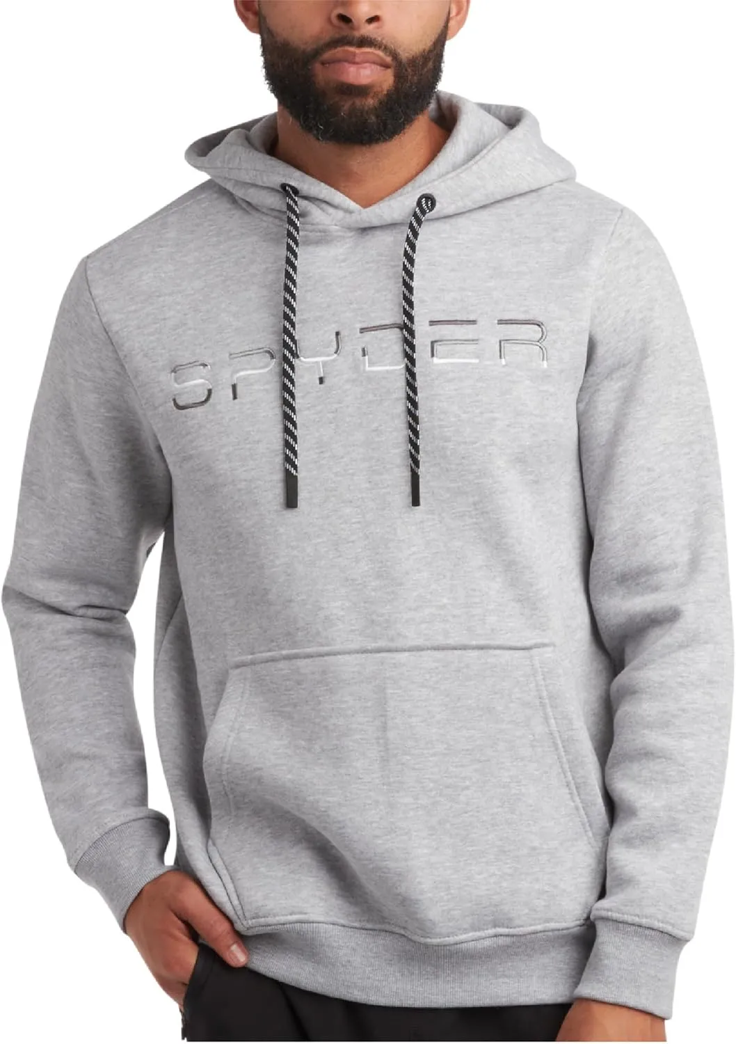 Spyder Men's Active Hoodie Sweatshirt - Athletic Performance Fleece Workout Long Sleeve Pullover Hoodie for Men (Size: S-XXL)