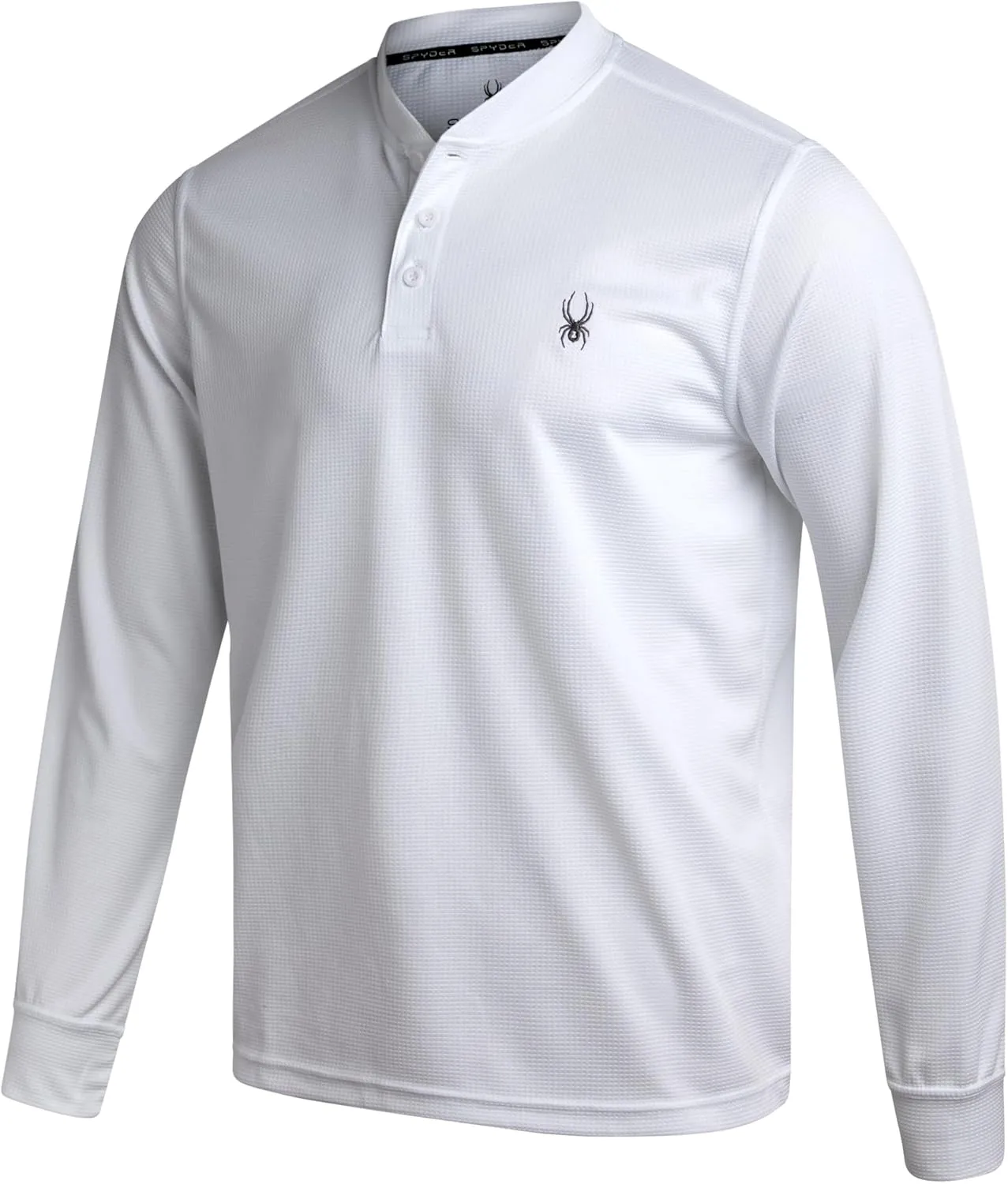 Spyder Mens Thermal Long Sleeve Shirt - Moisture Wicking Henley Shirts for Men with UP 30 Dri Fit Long Sleeve Shirts for Men