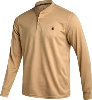 Spyder Mens Thermal Long Sleeve Shirt - Moisture Wicking Henley Shirts for Men with UP 30 Dri Fit Long Sleeve Shirts for Men
