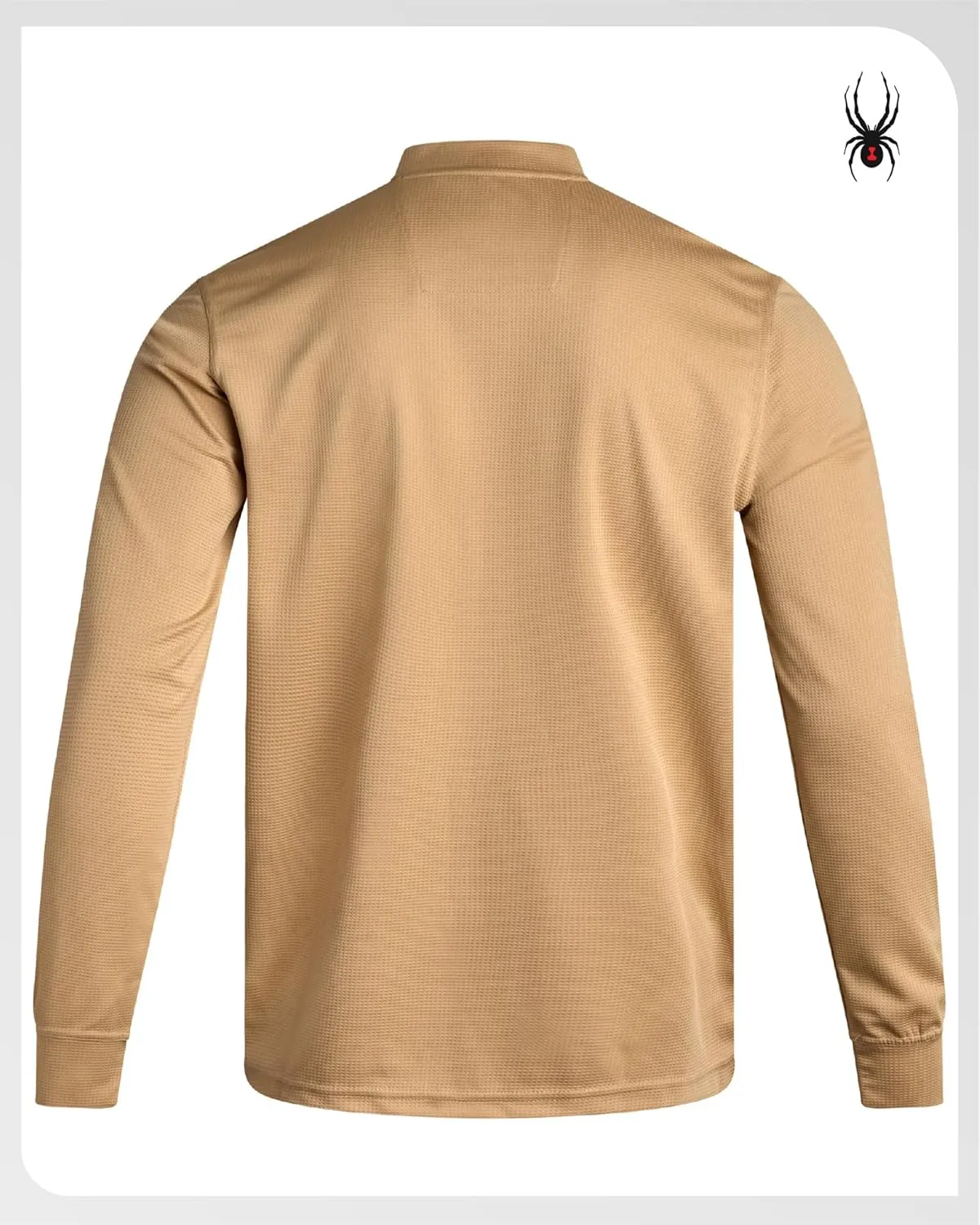 Spyder Mens Thermal Long Sleeve Shirt - Moisture Wicking Henley Shirts for Men with UP 30 Dri Fit Long Sleeve Shirts for Men