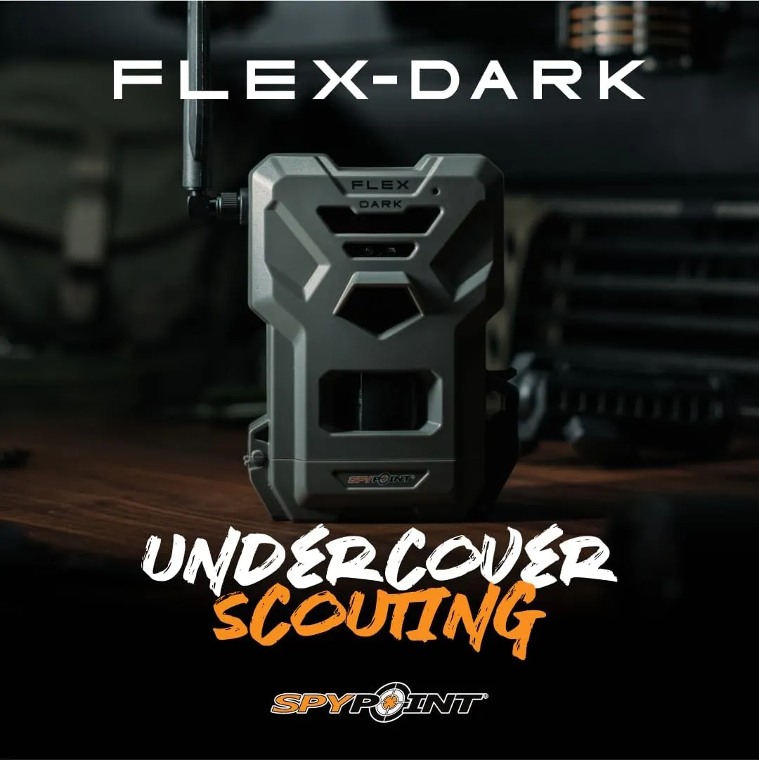 SPYPOINT Flex-Dark Twin Starter Pack with 2 SD Card - Cellular Trail Camera, 40MP Photos, 1080p Video   Sound, No-Glow Game Camera, Hunting Night Vision, Motion Activated,100ft Detection