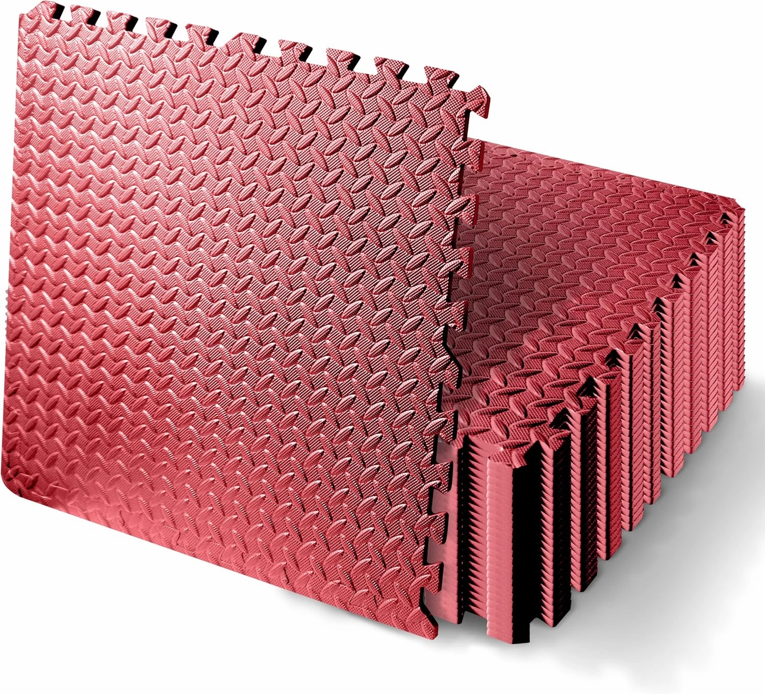 SQUATZ Puzzle Exercise Mat 25/50 Tiles Interlocking Foam Home Mats, 24x24'' EVA Foam Floor ½ in Tiles, Protective Flooring for Gym Equipment, Yoga Workouts, Durable Non-Skid Texture, Easy to Assemble