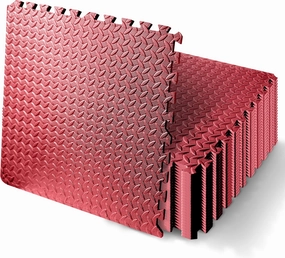 SQUATZ Puzzle Exercise Mat 25/50 Tiles Interlocking Foam Home Mats, 24x24'' EVA Foam Floor ½ in Tiles, Protective Flooring for Gym Equipment, Yoga Workouts, Durable Non-Skid Texture, Easy to Assemble