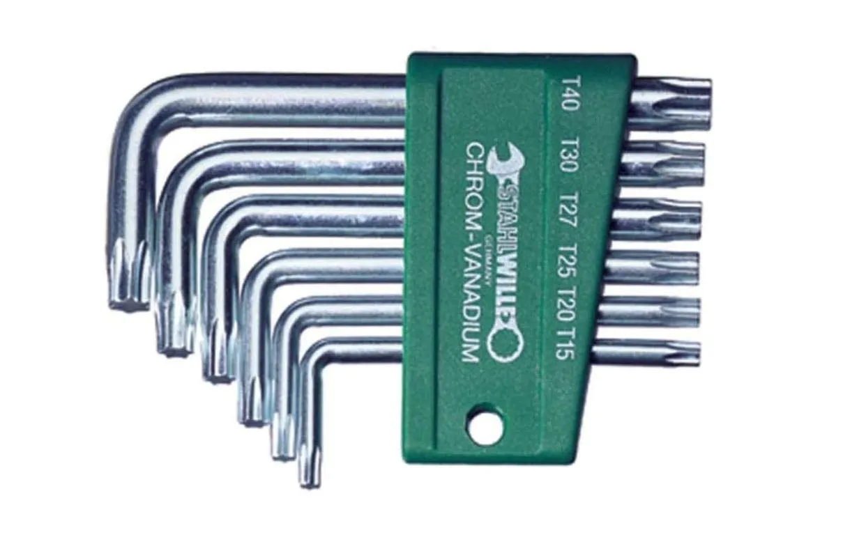 Stahlwille 96432201 Inside Torx Key Wrench Set, 6 Pieces, Sizes T15 to T40, Perfect for inside Torx screws, Chrome-Plated Finish, Durable, Made in Germany
